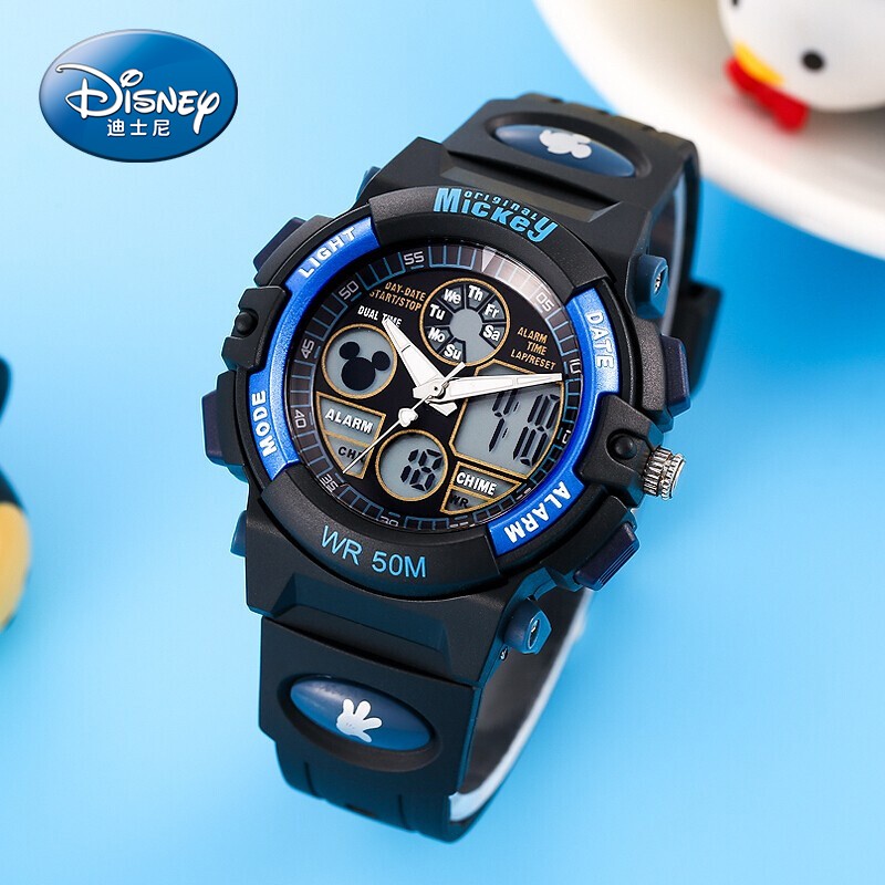 迪士尼（Disney）防水夜光米奇电子表 儿童手表男孩运动表学生手表PS021-1