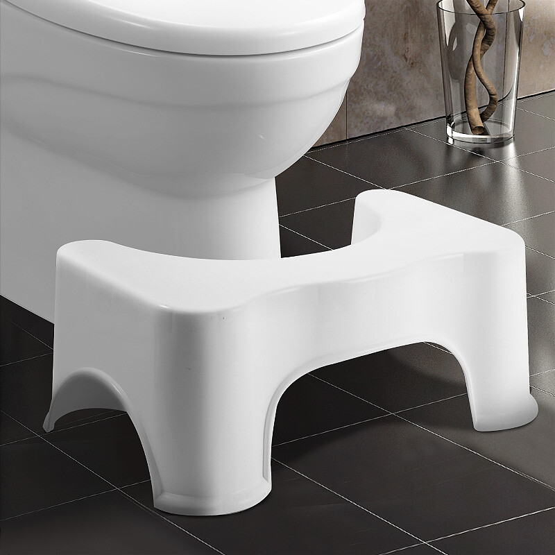 拜杰 (Baijie)浴室马桶凳 洗手池增高垫脚塑料凳 阶梯凳 坐便椅浴室如厕小板凳子 白色