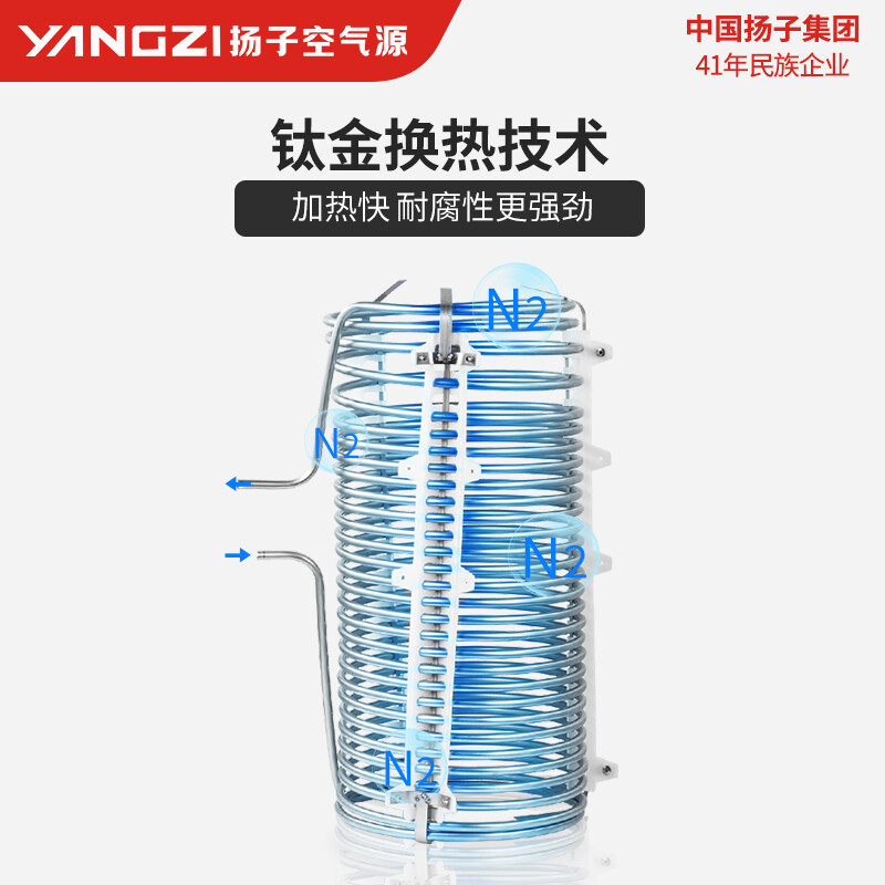 扬子(YANGZI) 空气能热水器热泵家用一级能效智能中央控制恒温节能省电60度别墅自建房商品房专用 300升配1.5匹（彩钢白色）