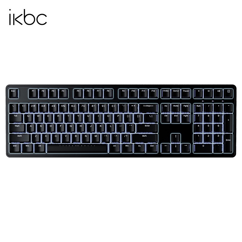 ikbcR300机械键盘游戏樱桃cherry轴电脑外设笔记本数字电竞办公有线外接背光108全尺寸 R300白光有线108键 茶轴