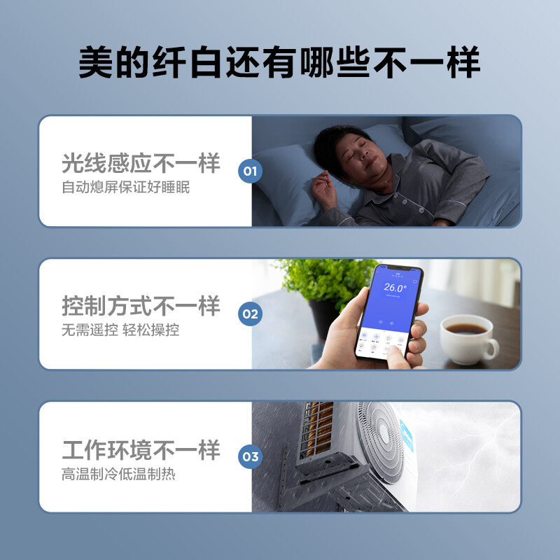 %title插图%num 美的(Midea) 新一级 纤白 大1.5匹 智能家电 变频冷暖 壁挂式空调挂机 舒适无风感 以旧换新 KFR-35GW/N8MWA1