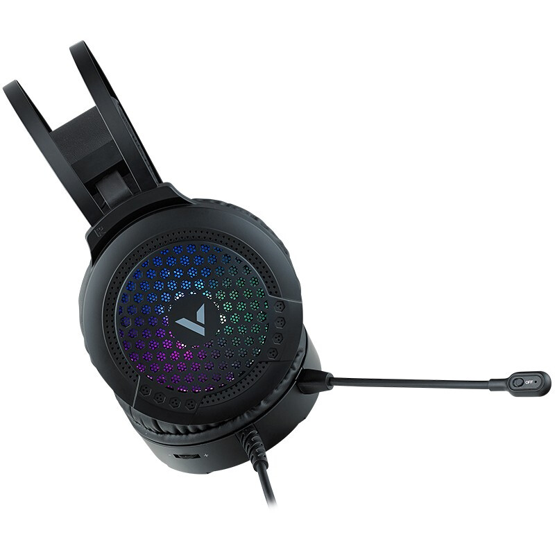 雷柏（Rapoo） VH120 游戏耳机头戴式 3.5mm接口 电竞耳机有线电脑手机平板通用 立体声耳麦听声辩位 黑色