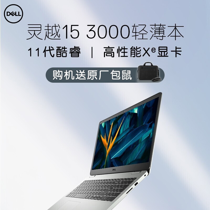 戴尔(DELL) 旗舰店灵越3501 15.6英寸新品11代酷睿全高清轻薄学生办公手提便携笔记本电脑 1705银 11代i7 16G 512G 锐炬显卡 官方标配