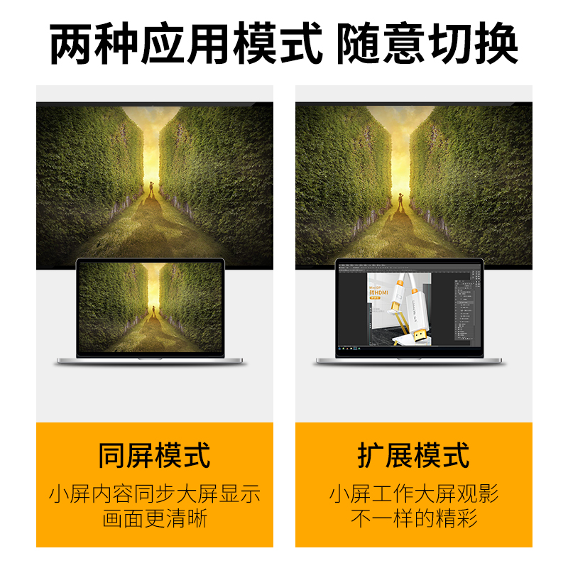 山泽(SAMZHE)Mini DP转HDMI转换器线 雷电接口高清4K视频线 适用苹果Mac微软Surface笔记本电脑黑1.5米KDP15
