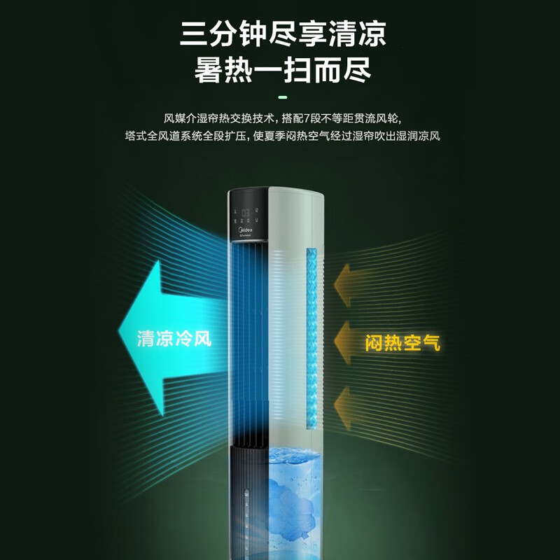 美的（Midea）家用空調(diào)扇凈化加濕冷風扇水冷塔扇節(jié)能遙控冷風扇制冷小空調(diào)易拆洗冷風機 AAC12AR