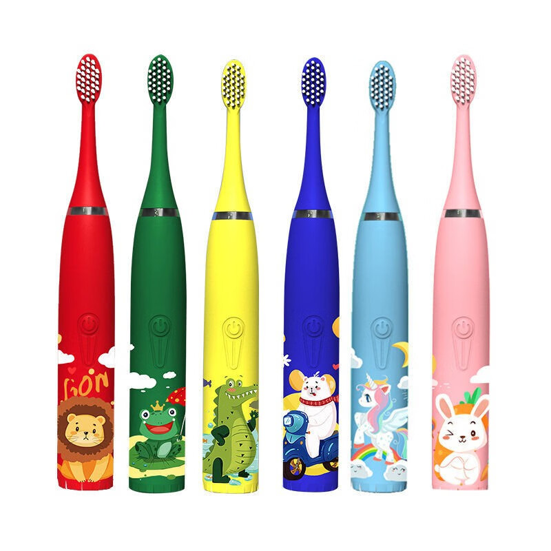 儿童电动牙刷充电式3-6-12岁以上小孩牙刷宝宝软毛全自动声波刷牙 粉小兔 配3个刷头