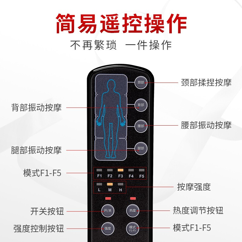 何浩明按摩垫颈椎按摩器按摩床垫海盐热敷腰部肩颈头部腰背腿部按摩器全身按摩毛绒床按摩靠垫家用可折叠