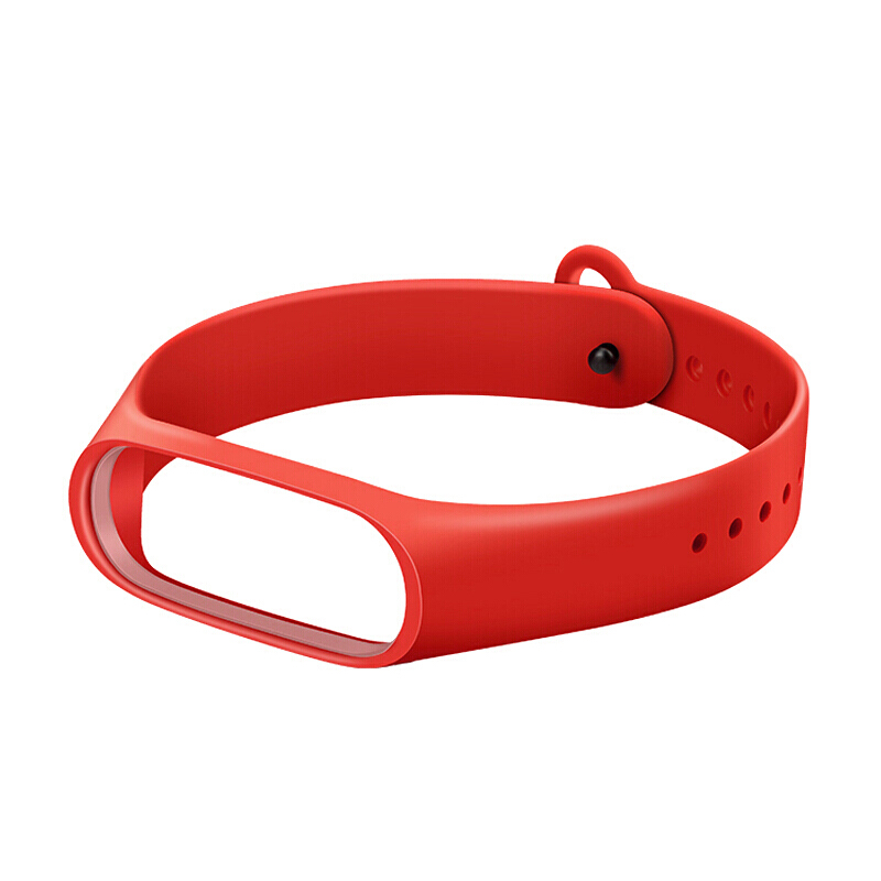 ESCASE 小米手环4/3代腕带NFC版表带 手环腕带配件多彩替换腕带3/4代通用 硅胶表带-红色