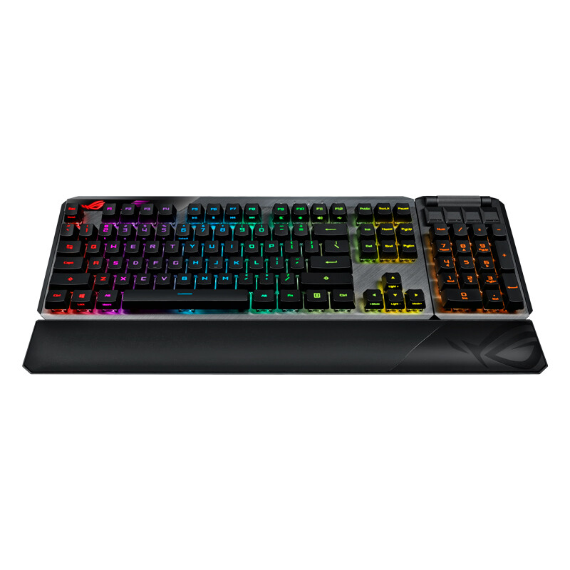 ROG龙骑士2代 光轴蓝轴机械键盘 游戏键盘 有线无线双模键盘 可分离式键盘 RGB背光 104键 RX光轴