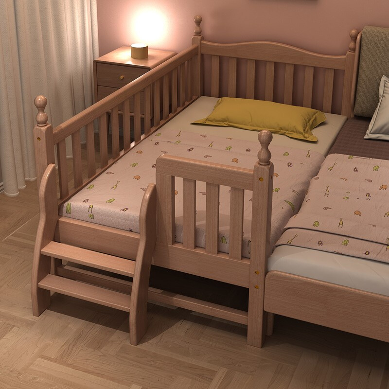 使用说说爱家智造 儿童床 榉木拼接床带护栏加宽床边拼大床婴幼儿宝宝