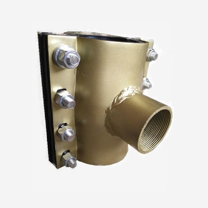 钢板丝口哈夫节夹紧式分水三通补漏卡子抱箍堵漏器 dn25分15(主管32mm