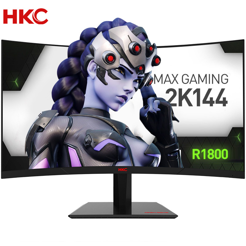 HKC 27英寸 2K高清144Hz电竞 1800R曲面屏幕 hdmi吃鸡游戏 不闪屏 支持壁挂 液�晶电脑显示器 SG27QC