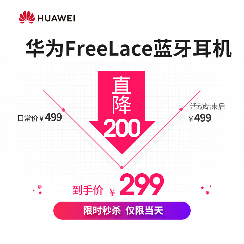 【次日达】华为无线蓝牙耳机freelace跑步运动降噪音乐耳机挂脖式入耳式超长续航荣耀小米苹果pro 皓月银【送收纳包+充电头+数据线+耳套】