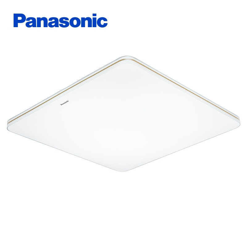 松下（Panasonic）LED灯吸顶灯卧室灯客厅灯连续调光调色灯具灯饰 金色带方形21瓦 HHLAZ1647S