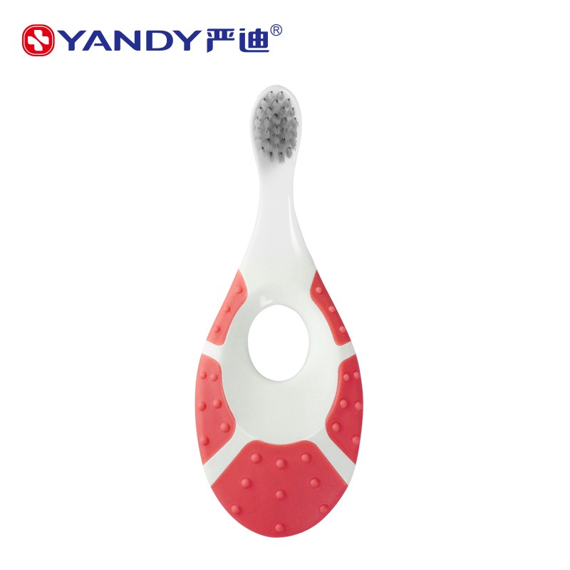 严迪（YANDY）1-3岁儿童牙刷单支装红色 婴幼儿牙刷 宝宝牙刷 牙刷软毛 进口刷丝 抑菌率99%  