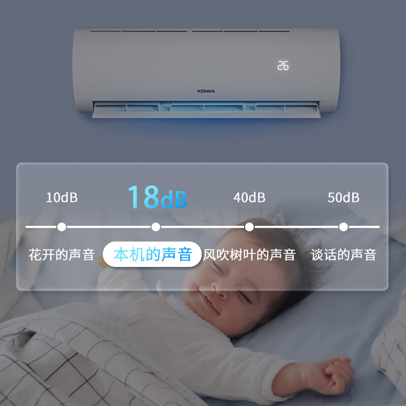 康佳（KONKA）1.5匹 新能效 快速冷暖 一键节能 变频壁挂式空调 以旧换新 空调挂机 KFR-35GW/H3