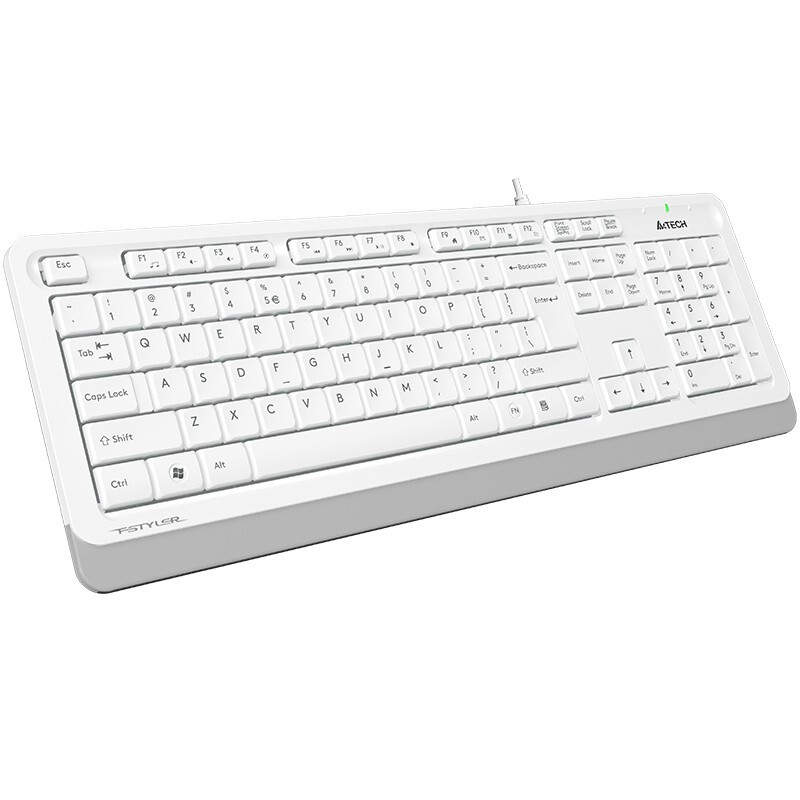 双飞燕（A4TECH）飞时代FK10 键盘 有线键盘 办公键盘 全尺寸 超薄时尚 象牙白