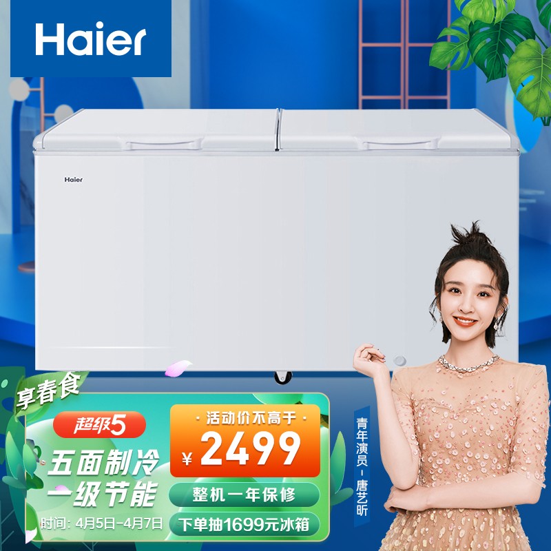 海尔（Haier）428升卧式五面制冷商用大冷冻冰柜 冷藏冷冻转换冰箱大冷柜BC/BD-428HD