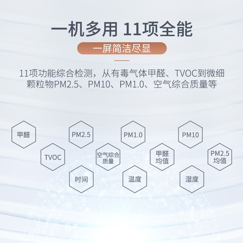 绿驰 专业甲醛检测仪 测甲醛家用 TVOC空气质量检测仪器 pm2.5检测仪雾霾表 温湿度时间十一合一