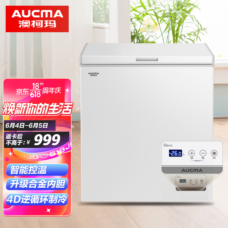 澳柯玛（AUCMA）143升智能冷柜 电脑控温 家用商用单箱变温冰柜 母乳小冰箱 BC/BD-143DNE