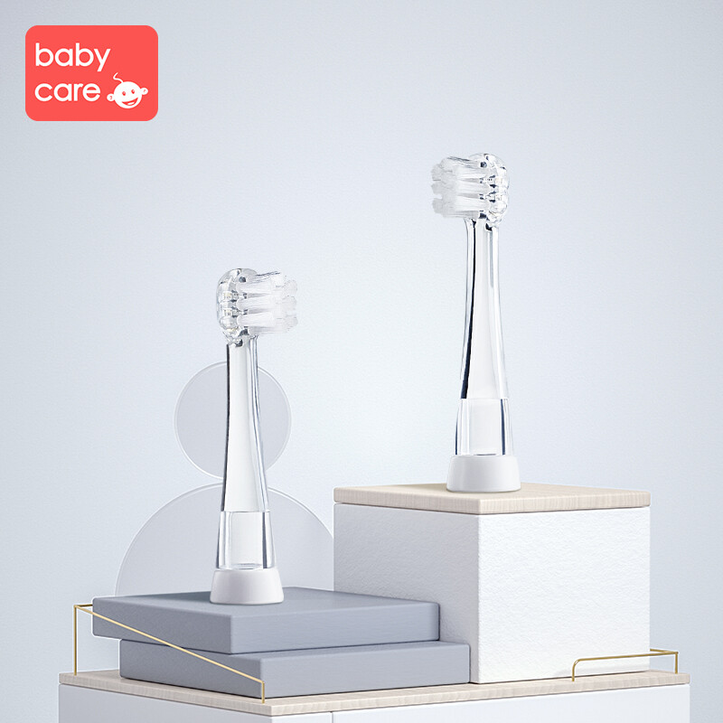 babycare儿童电动牙刷刷头 带LED灯防水软毛低震声波1-3岁宝宝牙刷 6210T电动牙刷替换刷头 2个装