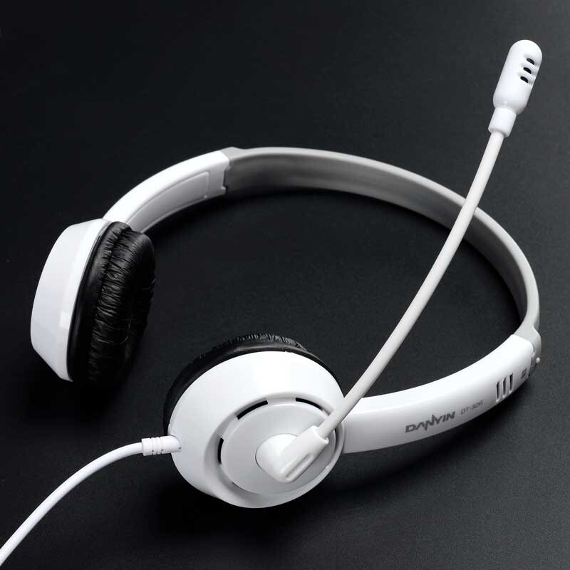 电音 DT-326 耳机头戴式 电脑耳机儿童英语学习网课录音笔记本耳麦口语考试教学手机平板用 3.5单插头白色