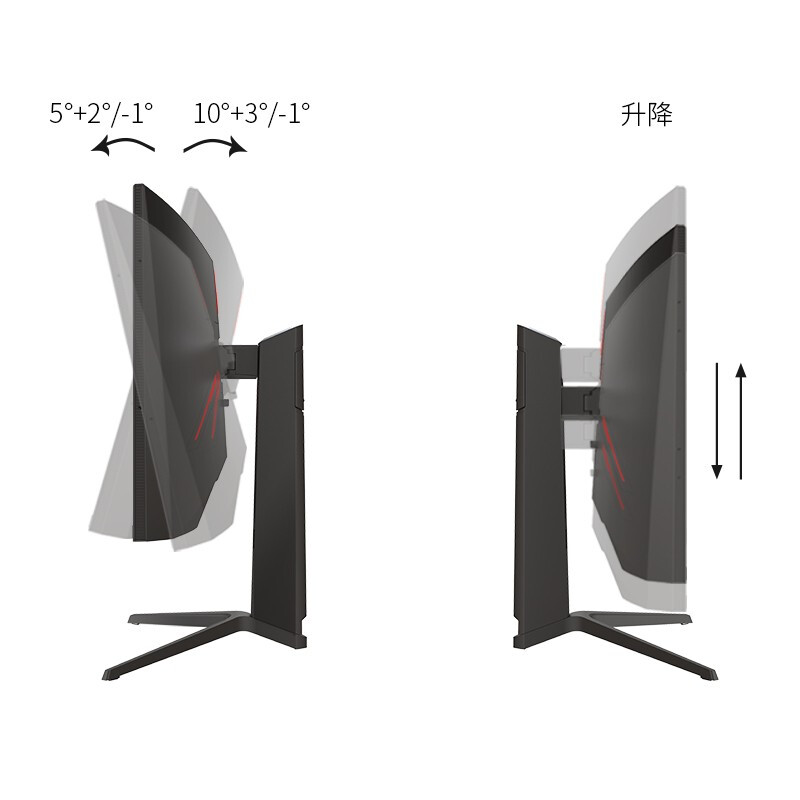 泰坦军团27英寸 240Hz 1ms 三星1500R曲面屏 旋转升降底座 带背光灯效 低蓝光144Hz电竞游戏电脑显示器 N27SH