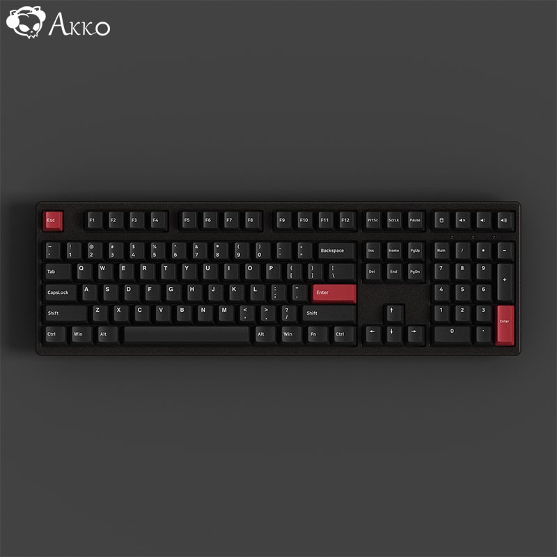 AKKO 3108 机械键盘 有线键盘 游戏键盘 108键正刻 全尺寸 电脑办公机械键盘 笔记本键盘 黑色 佳达隆黄轴