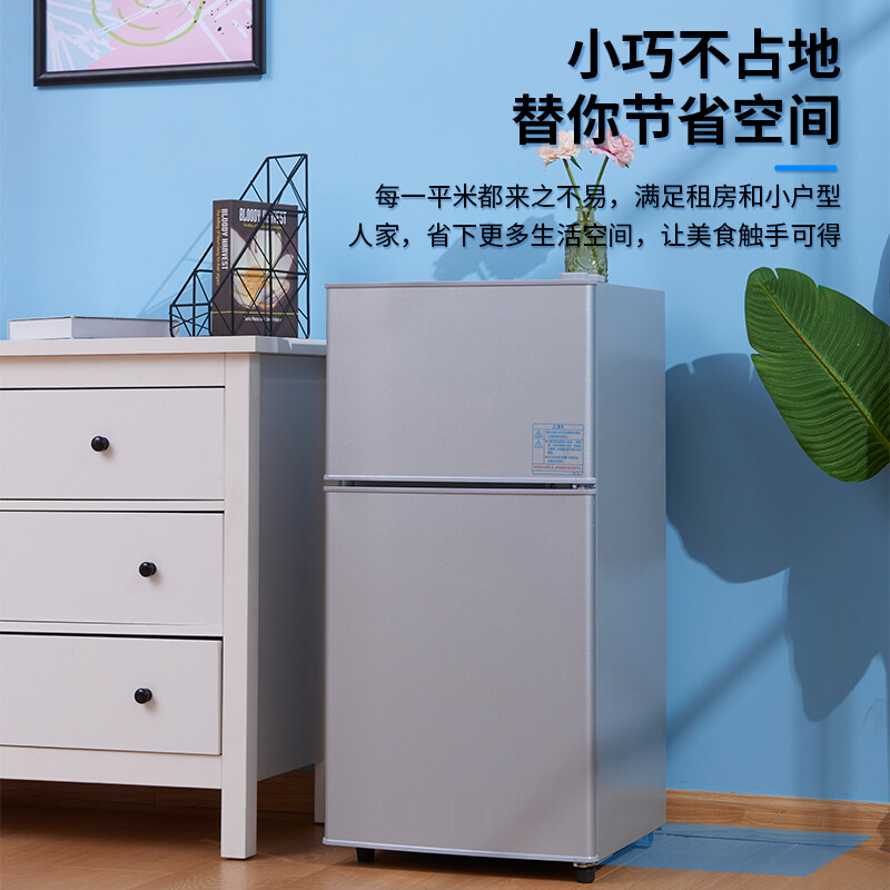 %title插图%num 志高(CHIGO)冰箱小型双门 迷你小冰箱家用宿舍冷藏冷冻 节能电冰箱送货上门 BCD-35A118【35升 拉丝银】