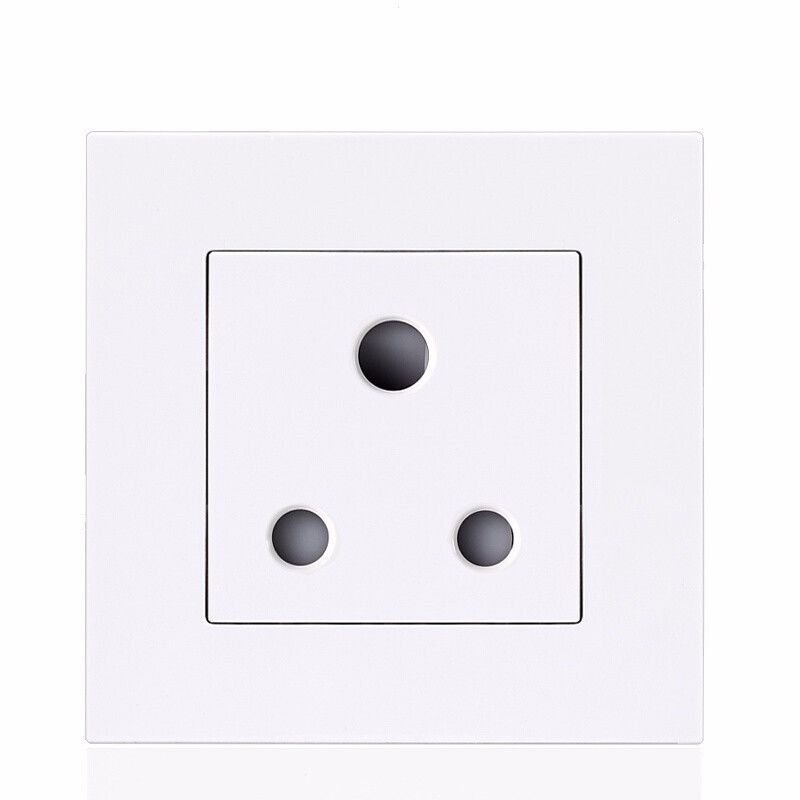 86型15a大南非标印度插座圆孔开关插座面板电源三孔圆孔非标插座 白色