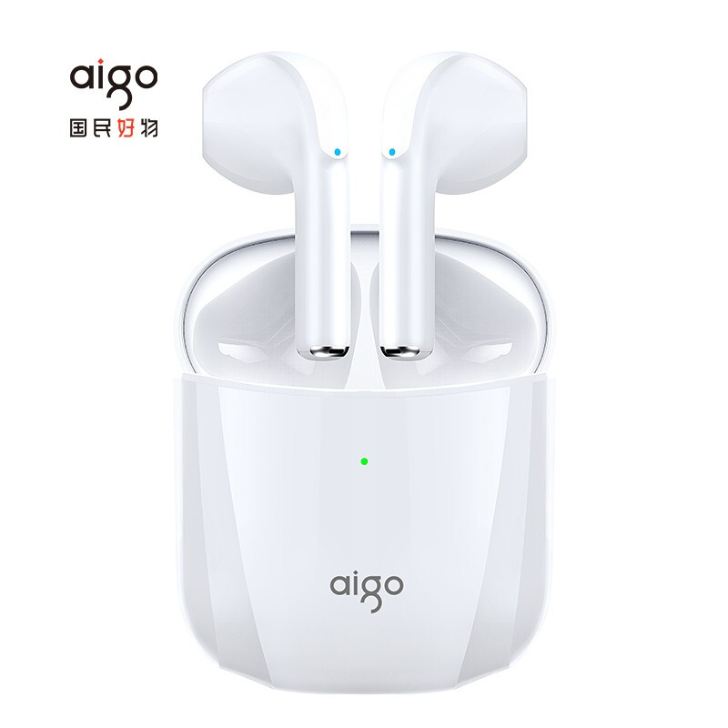 aigo爱国者 T20真无线蓝牙耳机 半入耳式触控运动游戏跑步耳机 苹果华为小米oppo手机电脑通用 白色