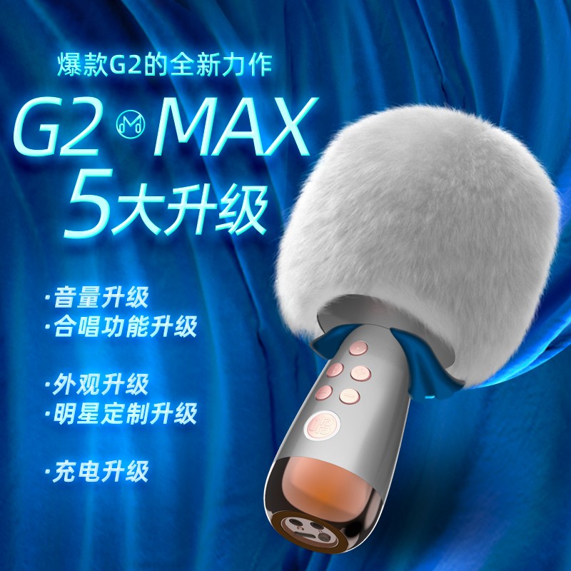 唱吧 G2MAX麦克风 K歌宝小巨蛋话筒音响一体无线家庭KTV手机唱歌儿童手持式会议主持全民直播抖音 G2 Max-银金色