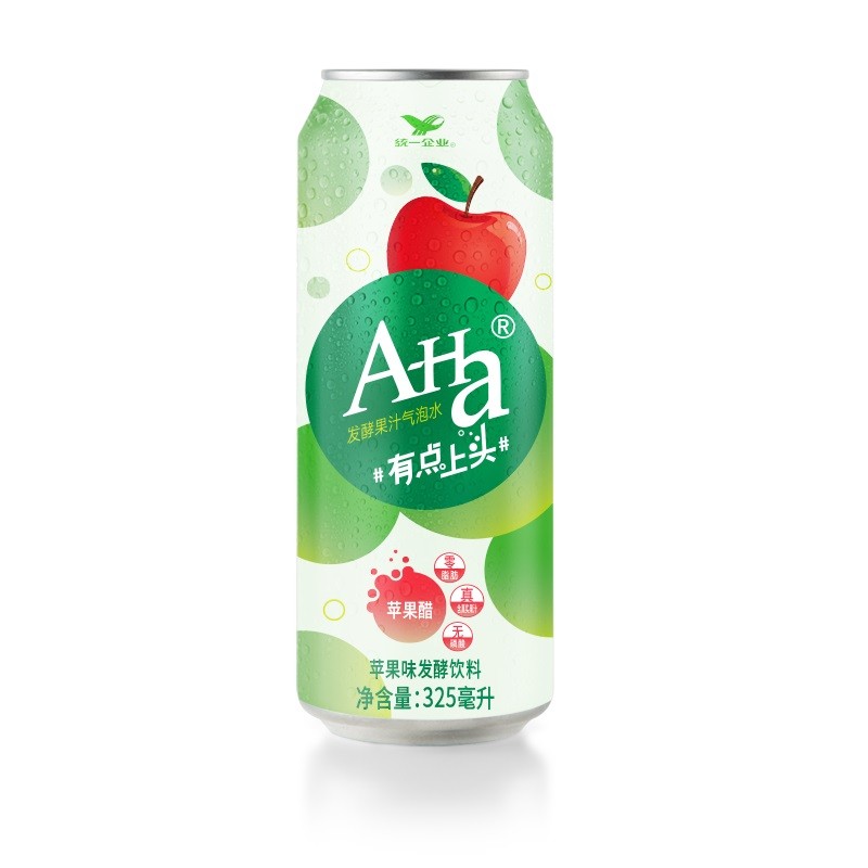 统一 A-Ha 苹果味 发酵果汁 气泡水  325ML 罐装 6连罐