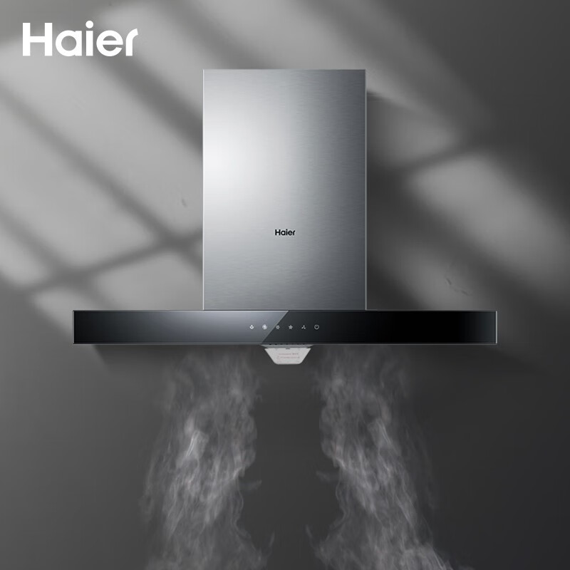 海尔（Haier）抽油烟机 欧式家用吸油烟机 20立方大吸力 热熔自清洁智能触控吸烟机排烟机抽烟机E900T6R(J)