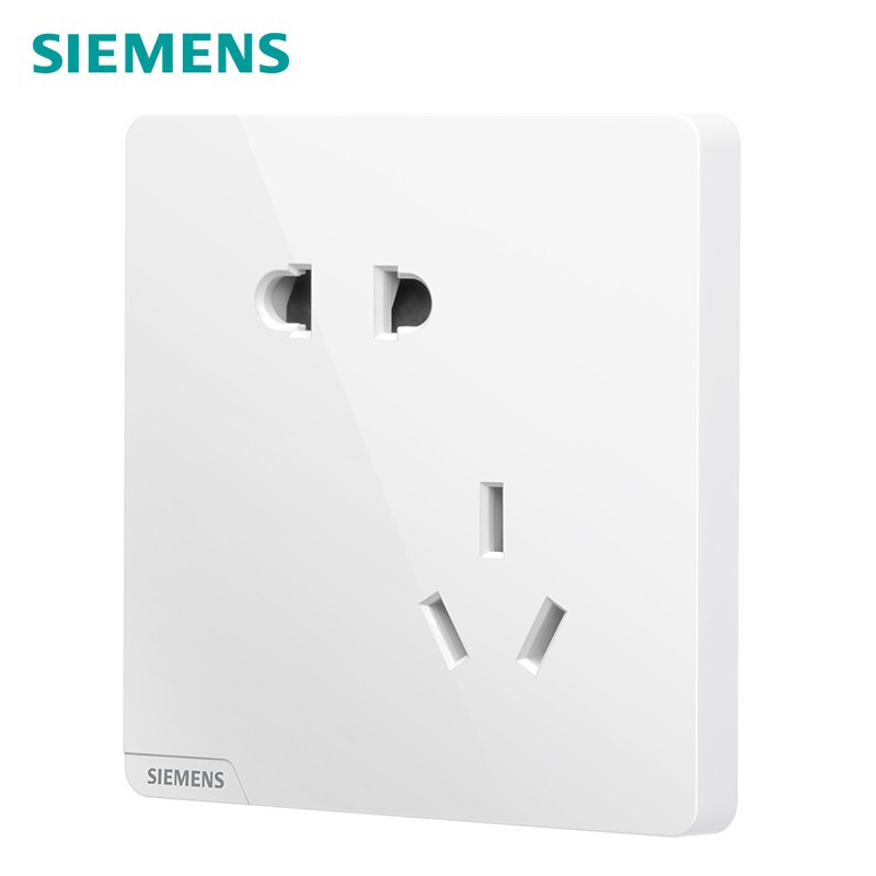 西门子(SIEMENS)开关插座面板 10A斜五孔插座 86型暗装插座 皓彩雅白