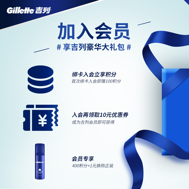 吉列(Gillette)刮胡刀手动剃须刀手动 威锋旋转双层刮胡刀(1刀架1刀头+2刀头)