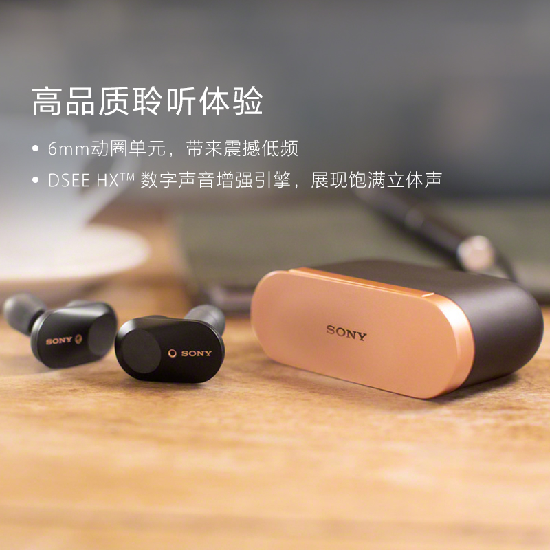 索尼（SONY） WF-1000XM3 真无线蓝牙降噪耳机入耳式耳麦重低音降噪豆适用于苹果华为小米 黑色