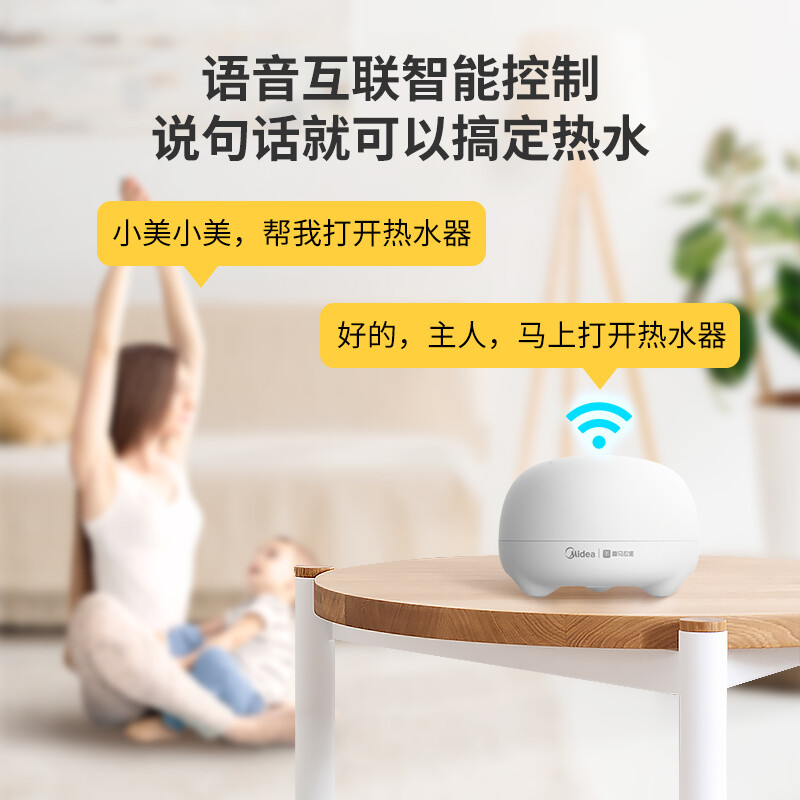 美的（Midea）家用燃气壁挂炉 强制平衡式燃气采暖热水炉 极地白 天然气12T L1PB20-R06