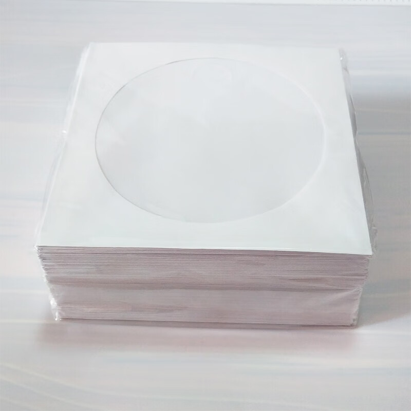 晨好(CH)光盘袋 纸光盘套 cd dvd光盘收纳保护套包 pp透明膜 白色 100个/包