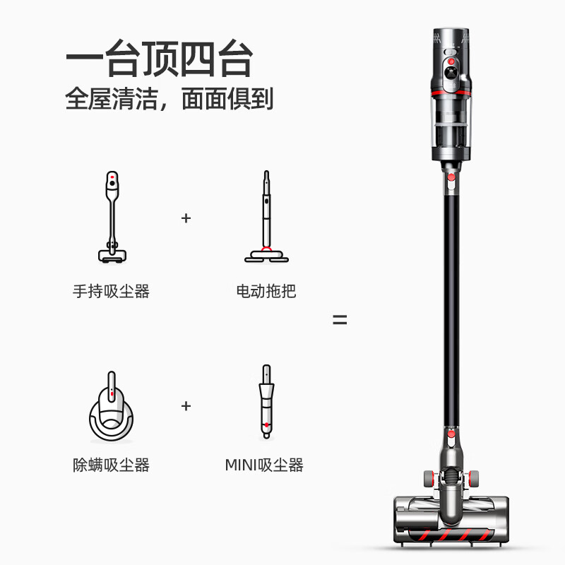 小狗（puppy）無線擦地吸塵器家用手持除螨小型大吸力拖地吸拖一體T12 Storm Rinse