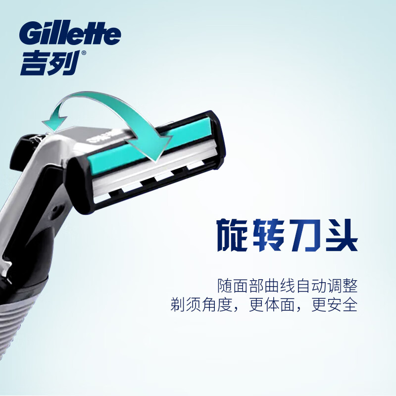 吉列(Gillette)刮胡刀手动剃须刀手动胡须刀非吉利 威锋旋转2层刀片(1刀架+6刀头) 非吉利 