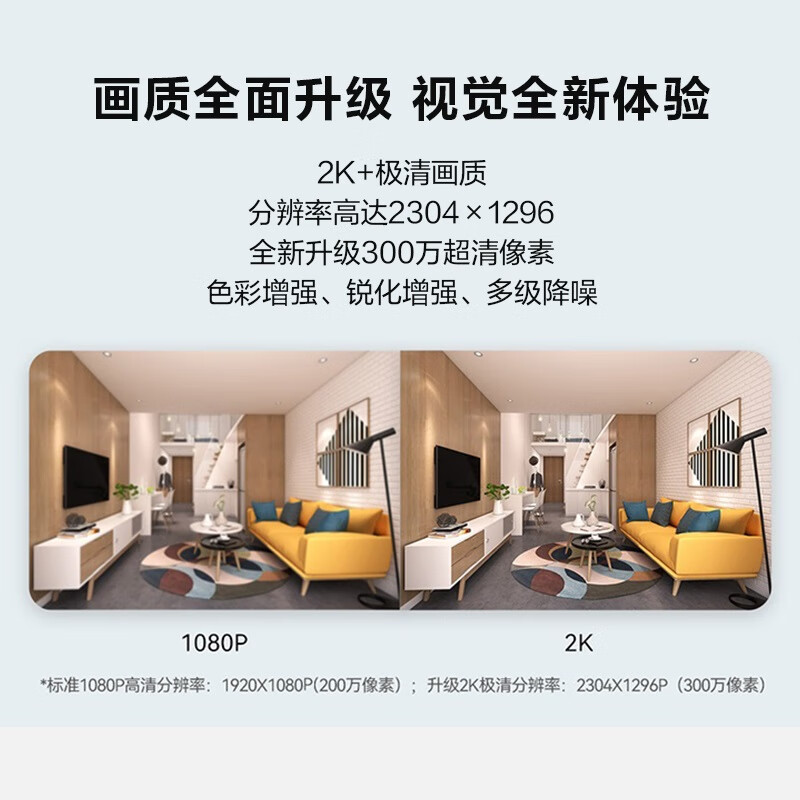 华为智选 海雀智能全景摄像头HQ8s 300万超清像素云台超清2K版 家用智能网络摄像头监控器摄像机