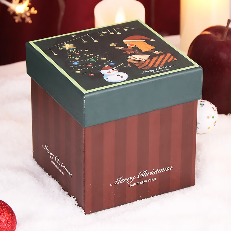 TaTanice 圣诞苹果盒 圣诞节礼物盒平安夜苹果盒创意盒子平安果包装盒圣诞节糖果盒纸盒包装盒公主款