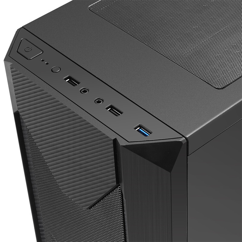 先马（SAMA）黑金刚 黑色 ATX游戏电脑主机箱 宽体五金/钢化玻璃侧透/支持240水冷、长显卡、U3、背部走线