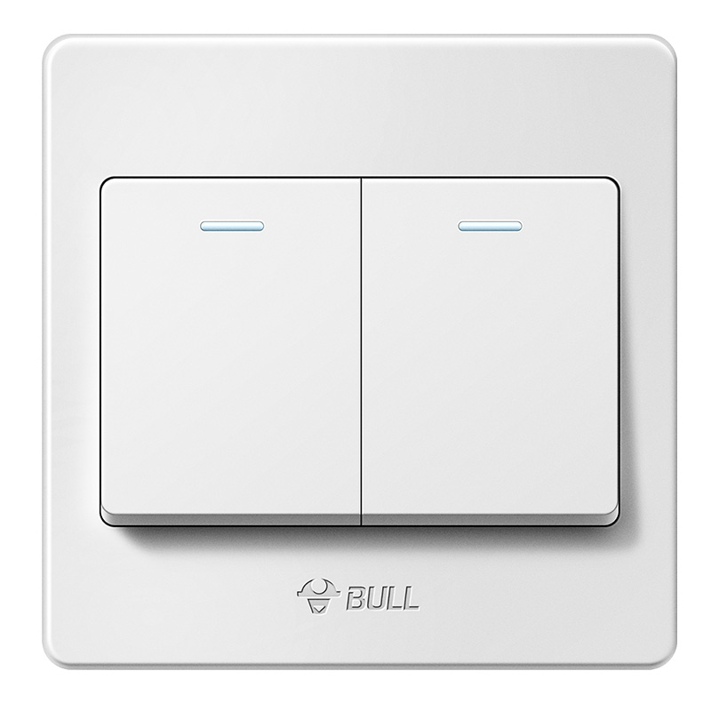 公牛(BULL) 开关插座 G07系列 二开单控开关 86型面板G07K211C 白色 暗装