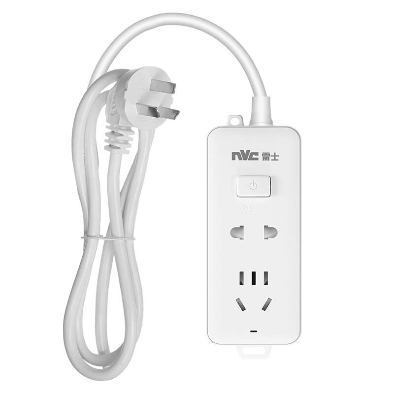 雷士（NVC）插排3米白色 分控可独立控制排插带USB插座/插线/新国标拖线板/插线板 二位总控2孔+5孔 全长1.2米