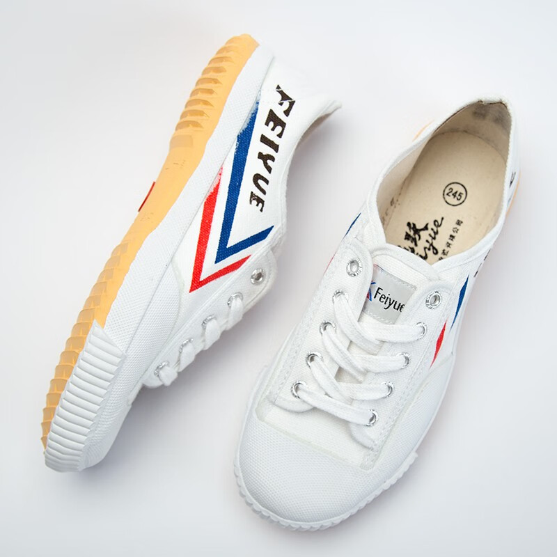飞跃帆布鞋男透气女布鞋复古国潮小白鞋学生运动跑步鞋防滑足球鞋子