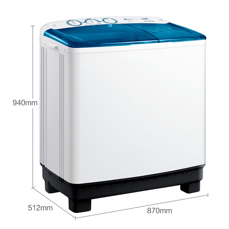 小天鹅（LittleSwan）10公斤大容量 双桶双缸 洗衣机半自动 品牌电机 强劲动力 TP100VS908