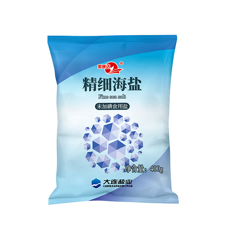 美康达精细海盐未加碘食用盐400g