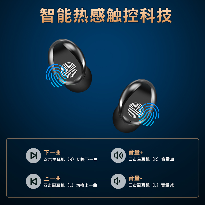 现代（HYUNDAI）TWS-F9 真无线蓝牙耳机降噪入耳式运动跑步迷你游戏通用于华为苹果vivo小米oppo荣耀手机